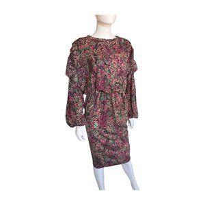 Zara Trafaluc (ZARA) Floral Midi Dress | Long Sleeve Blouson | S/S 2018 S